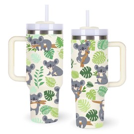 momocici 40oz Koala Tumbler with Handle Gifts for Women.Koala Lover Cups Tumbler Gifts for Women.40 oz Birthday Christmas Koala Cup Tumblers for koala lover.
