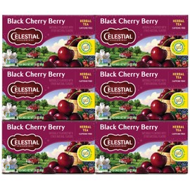 Celestial Seasonings Herbal Tea Bags, Black Cherry Berry, Flavored Tea Bags, 20 Count (Pack of 6)