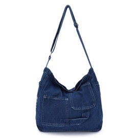 Syrads Denim Shoulder Bags Crossbody Purse Denim Tote Bag Hobo Bags Women Shoulder Crossbody Bag Handbag Purses,Light Blue