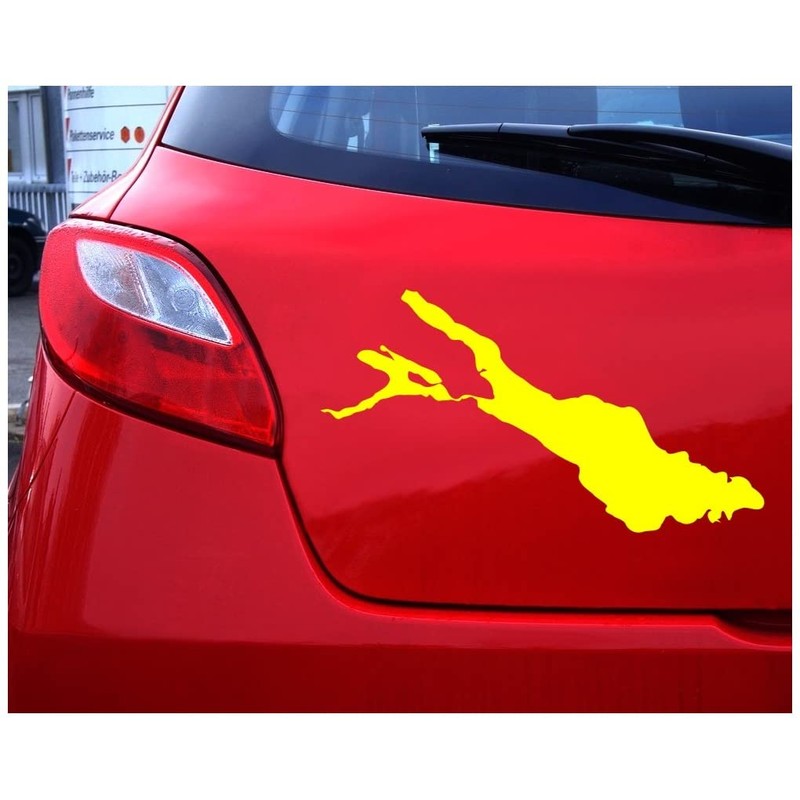 Bodensee Sticker, silver metal effect 10 x 5.4 cm