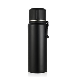 Boziee Stainless Steel Thermos Flask 800 ml with Cup Insulated Flask BPA Free Portable for Travel Coffee and Tea (Black)