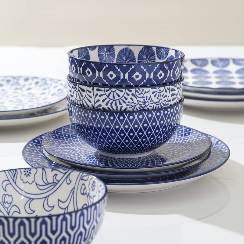 Selamica Ceramic Dinnerware Sets, 16 Pieces Dishes Set for 4,