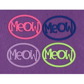 Unbranded CAT MEOW OVAL die cuts scrapbook cards
