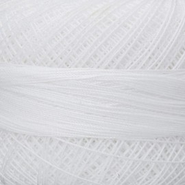 Handy Hands Lizbeth HH80601 - Hilo de punto de ganchillo de algodón egipcio, talla 80 (10 gramos, 184 yardas), color blanco nieve