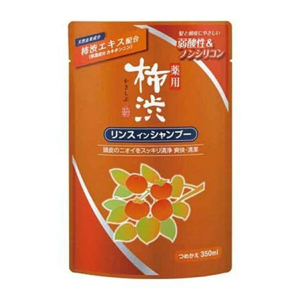 Kumano Oil and Fat Medicated Persimmon Shibu Rinse In Shampoo Refill, 11.8 fl oz (350 ml) (Quasi-Drug)
