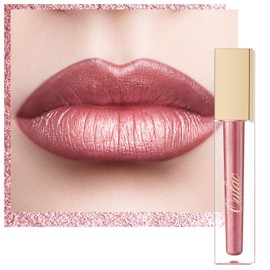 Oulac Lipstick Metallic Glitter 2-in-1 Lipstick & Eyeshadow Lipstick 8 Hours Hold Lightweight Lipain Highly Pigmented Smudge-proof Waterproof Lipstick Vegan Women Girls Makeup MD04