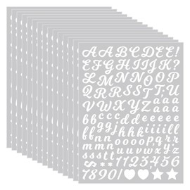 3040Pcs 20 Sheets Small Letter Number Stickers, 0.5inch Colorful Self-Adhesive Vinyl Waterproof Mailbox Number Stickers,Windows, Doors, Signs, Scrapbook (White (Writing Style))