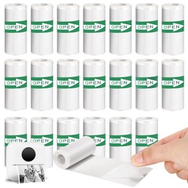 20PCS Mini Printer Paper,Thermal Sticker Paper,Self-adhesive,Mini Thermal Printer Paper,Mini Photo Printer Labels, For Photos, To-do Lists,Notes,Black On White,5.7 x 2.5cm