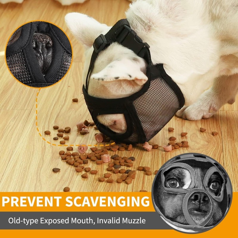 BARKLESS French Bulldog Muzzle, Short Snout Dog Muzzle with Breathable