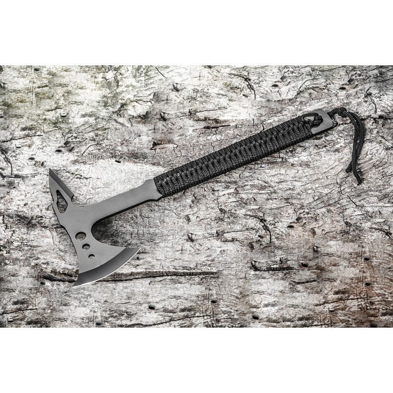 SE 15" Black Hunting Axe with Spike and Nylon Cord-Wrapped