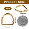 Ymapinc 4Pcs D Ring Spring Key Hooks Gold Metal Keyring
