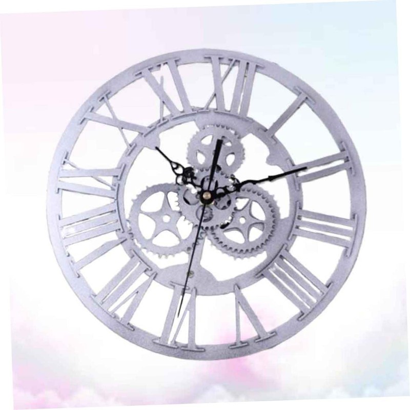 GRIRIW 1Pc Chic Retro Gear Wall Clock Industrial Style Decorative