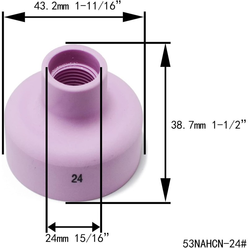 RIVERWELD TIG Alumina Nozzles Ceramic Cups 53NACN -12# 14# 16#