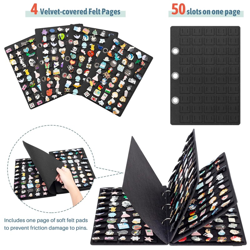 PACMAXI Pin Display Book - Flip-Page Enamel Pin Collection with