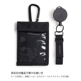 VAXPOT VA-3350 BLK Pass Case, Ticket Case, Lift Ticket Holder, Carabiner with Auto Reel