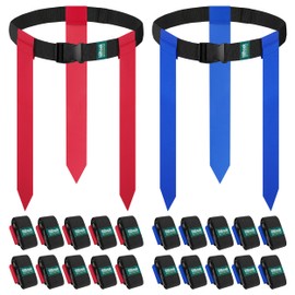 Hilhook Flag Football Belts, 20 Set of Adjustable Flag Football Set with 60 Flags for Kids Youth and Adults Training