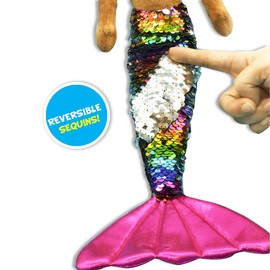 June Garden 18" Flip Sequin Sparkly Mermaid Chloe - Soft Mermaid Plush Stuffed Doll Gift for Toddler Girls