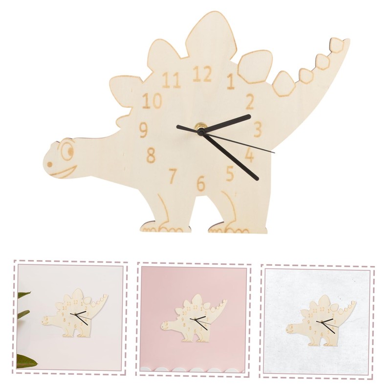 Operitacx Dinosaur Decorative Wall Clock Silent Alarm Clock for Bedroom