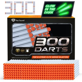 Ray Squad Glow In The Dark, Ultimate Nerf Foam Toy Darts, Premium Refill Bullets For N-Strike Guns, Universal Mega Pack, Firm and Safe Nerf Accessories Amazing Precision Control, 300 Piece