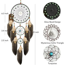 Dream Catchers Handmade Feather Native Home Wall Decoration Brown