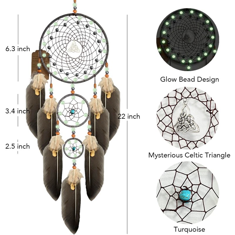 Dream Catchers Handmade Feather Native Home Wall Decoration Brown