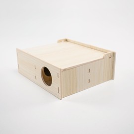 Xiylon Multi-Chamber Wooden Hamster Hideout & Tunnel - Chew-Proof Natural Wood Cage Accessories for Dwarf, Syrian Hamsters and Small Pets