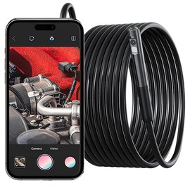 JSE Dual Lens Endoscope Camera with Light, 1920P HD Borescope Inspection Camera 16.5FT Semi-Rigid Cable IP67 Waterproof Snake Camera