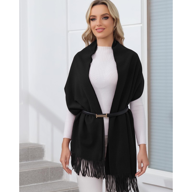 WELROG Women's Winter Scarf, black