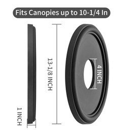 ELFCAB Black Molded PU Ceiling Medallion for Light Fixtures and Ceiling Fans 13 inch OD x 4 inch ID x 1 inch P Fits Canopies Up to 10.25 inch