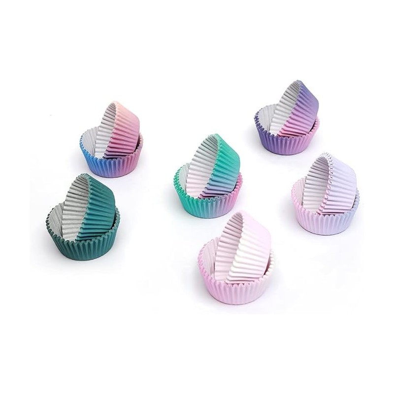 Standard Size Disposable Food Grade Cupcake Liners with Pink Blue