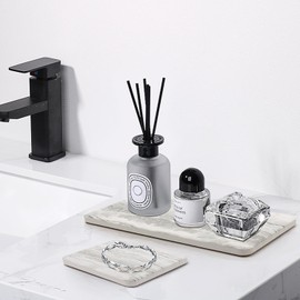 4 Pcs Drying Stone Soap Tray for Bathroom Countertop Trays Ceramic Kitchen Sink Accessories Hand Soap Dish Holder Absorbent Kitchen Tray Counter Vanity Trays Bathroom Sink Tray