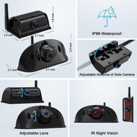 Fookoo HD 1080P Single Wireless Side View Camera, 15 IR Lights, IP69 Waterproof for Fookoo Model: D10Y1, D10Y2, D10Y3, D10Y4 - DW10Y5(CS)