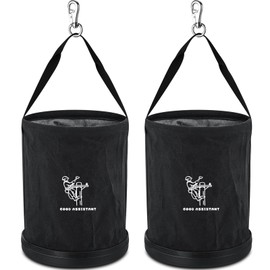 SilTriangle 2 Pack 15" x 12" Linemen Canvas Tool Bucket Bag,Black