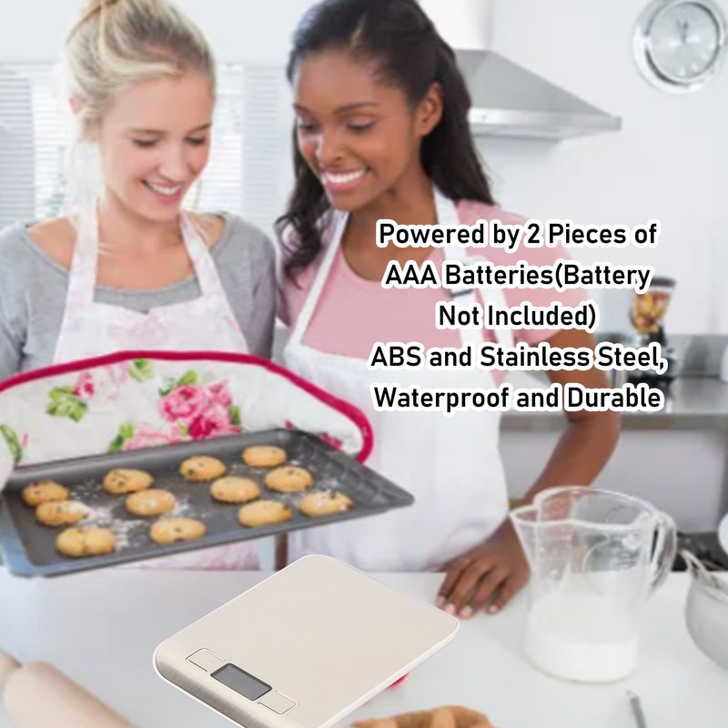 Kitchen Scale 0.04oz to 22lb LCD Display Stainless Steel Tare