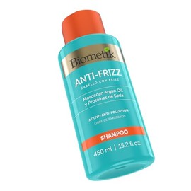 Biometik Anti-Frizz, Shampoo para Cabello con Frizz, Elimina el Frizz, Desenredo Inmediato y Máxima Hidratación, con Morrocan Argán Oíl y Proteínas de Seda, 450 ml