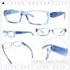 Fancy Narrow Rectangle Spring Hinge Light Weight Plastic Reading Glasses