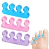 Set 3 Pares Separadores De Dedos Pies Silicona Flexible Celeste