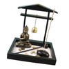 Sitting Buddha Ornament Statue Resin Zen Sand Garden Meditating Sculpture