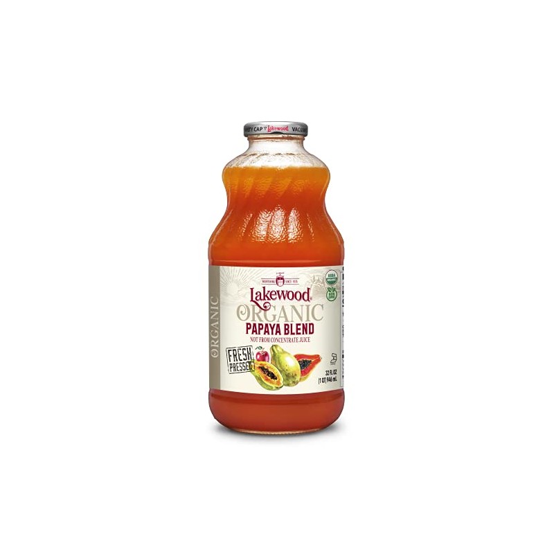 Lakewood Juice Papaya Organic 32.0 FO (Pack of 2)