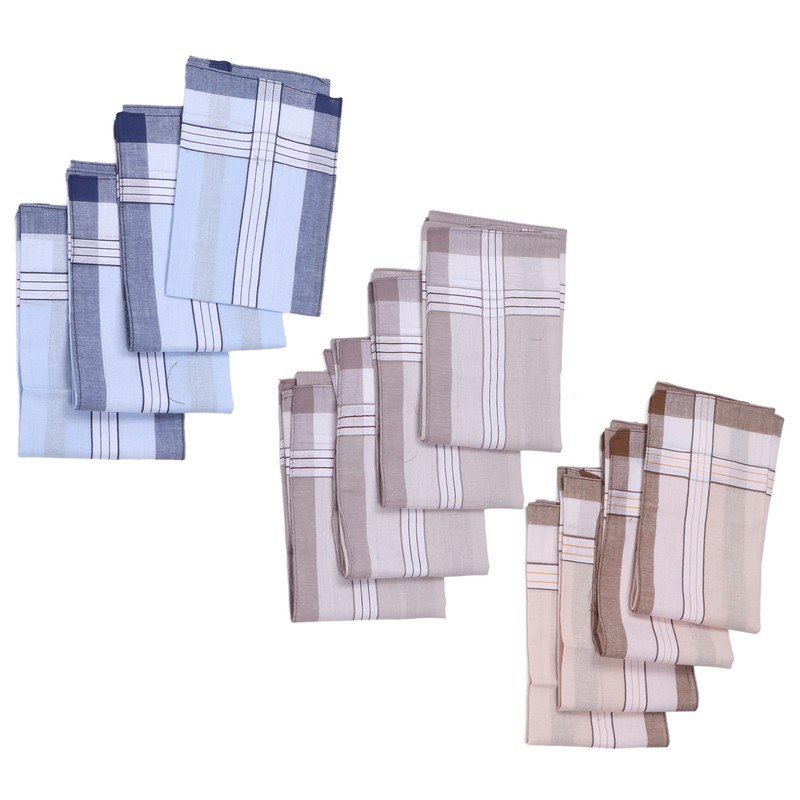 12 Pcs 40cm Cotton Men Handkerchiefs Elderly Handkerchief Sweat Absorbent