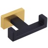 Angle Simple Double Towel Hook Black & Gold, Stainless Steel