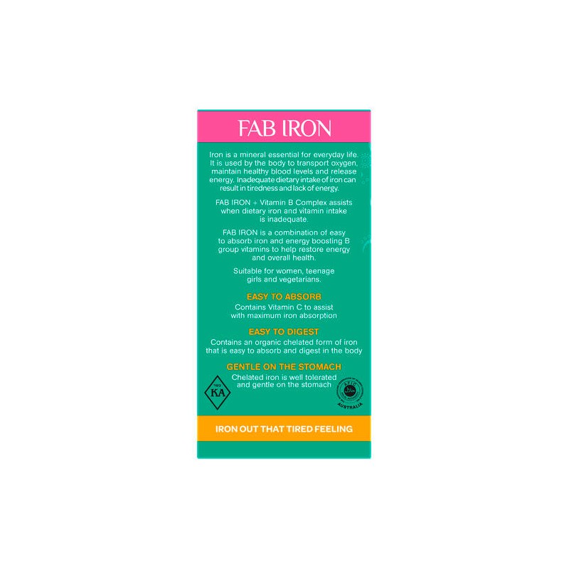 Fab Iron + Vitamin B Complex 60 Tablets