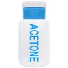 Beauticom 6 Oz Blue Push Down Acetone Labeled Dispenser Empty
