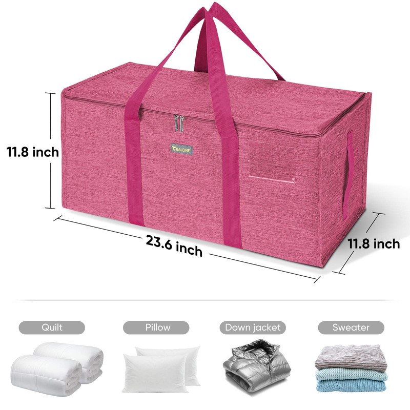 BALEINE Extra Large Storage Tote with Zippers & Carrying Handles,