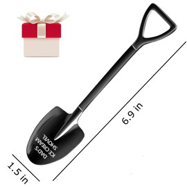Gifts for Dad, Fathers Day Gifts from Daughter, Ice Cream Shovel for Christmas Gifts for Dad, Stocking Stuffers for Men Funny Engraved Stainless Steel Spoon Shovel, Fathers Birthday Gifts(Black)