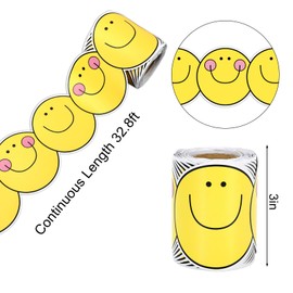 FYSUIMU Happy Face Bulletin Board Border Yellow Wacky Smile Face Die Cut Trim Border Roll for Classroom Chalkboard Wall Decoration
