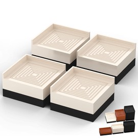 Furniture Risers, Tclouda Bed/Sofa/Desk/Table/Chair Leg/Fridge Lifts to 1.5, 3 and 4 in, Square Adjustable Risers Blocks for Extenders, Heavy Duty Supports Up to 1300 Lbs, 1.5 in-Apricot-Square