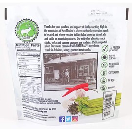 Pearson Ranch Buffalo Jerky Pack of 2 – Low-Carb, Gluten-Free, MSG-Free, Paleo and Keto Friendly Jerky