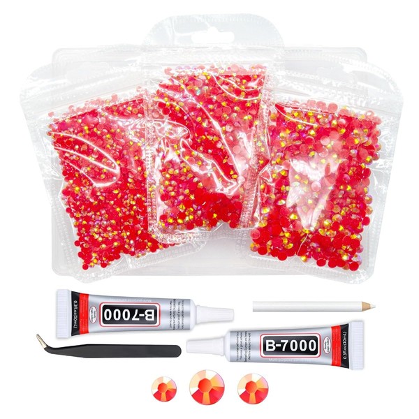 qiipii qiipii Red AB Resin Rhinestones with B7000 Jewelry Glue