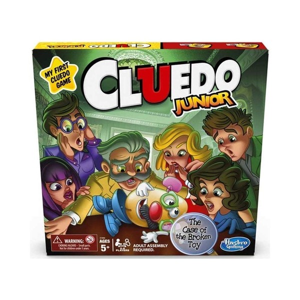 Clue Junior Board Game for Kids Ages 5 and Up, Case of The Broken Toy, Classic Mystery Game for 2-6 Players